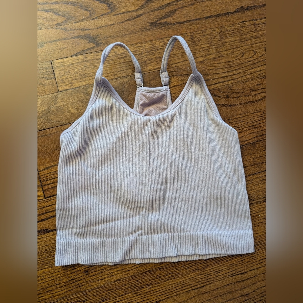 Popflex What's The Scoop Seamless Crop Tank-smoky Lilac